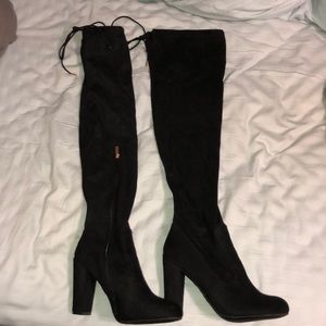 Over the knee black boots